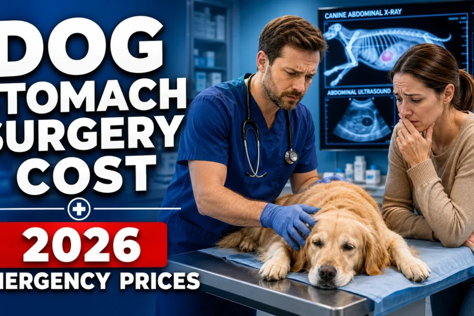 How Much Does Dog Stomach Surgery Cost? Emergency veterinary surgery consultation for a dog in the USA