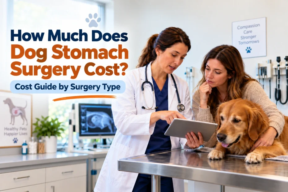 How Much Does Dog Stomach Surgery Cost explained by a veterinarian to a dog owner