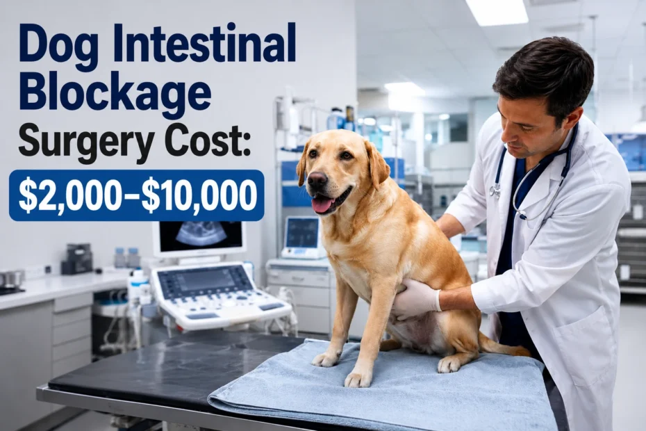 Dog Intestinal Blockage Surgery Cost at a veterinary hospital