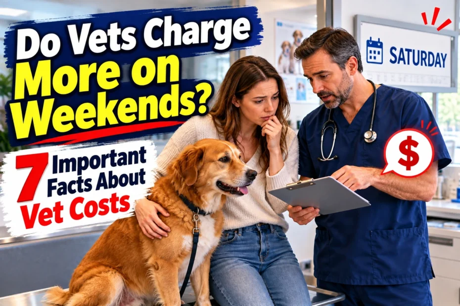 Do Vets Charge More on Weekends - dog owner discussing weekend vet costs with a veterinarian