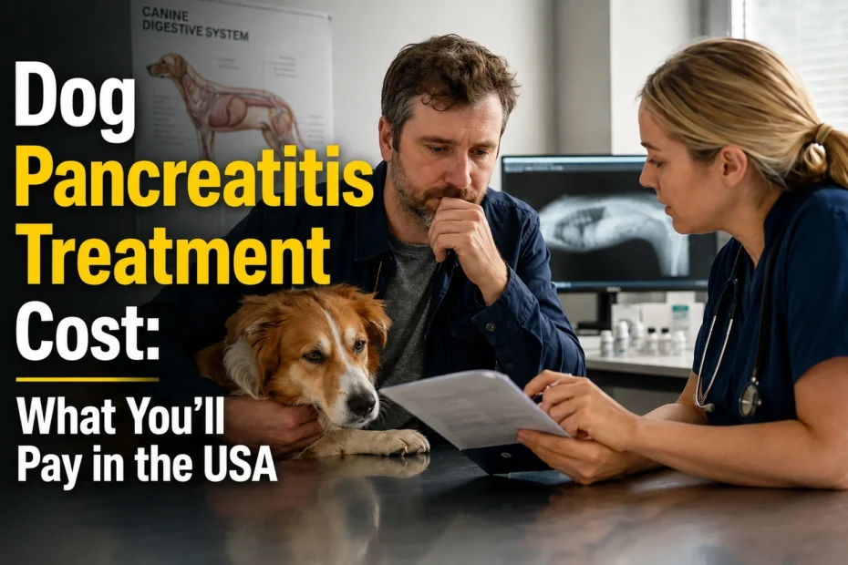 Dog pancreatitis treatment cost discussed with a veterinarian