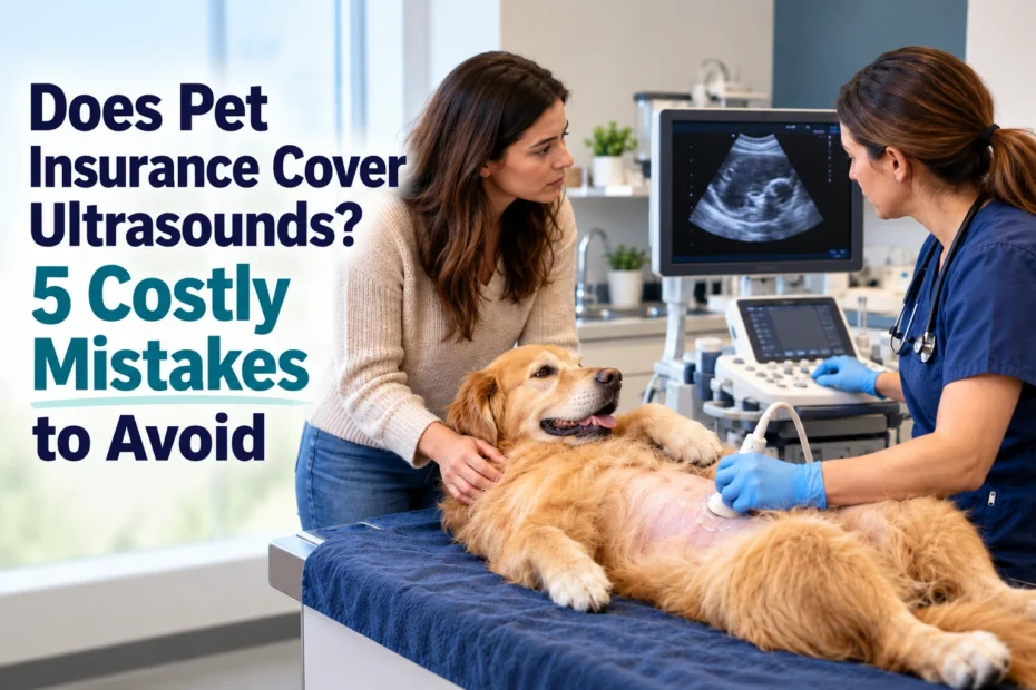 Does pet insurance cover ultrasounds. A veterinarian performs an abdominal ultrasound on a dog.