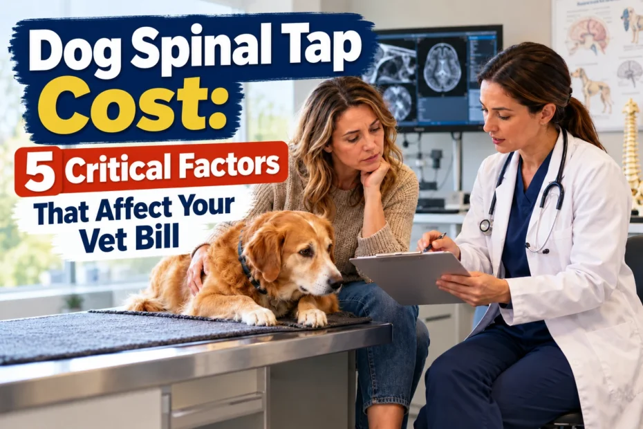 Dog Spinal Tap Cost: veterinarian explaining diagnostic costs to a dog owner